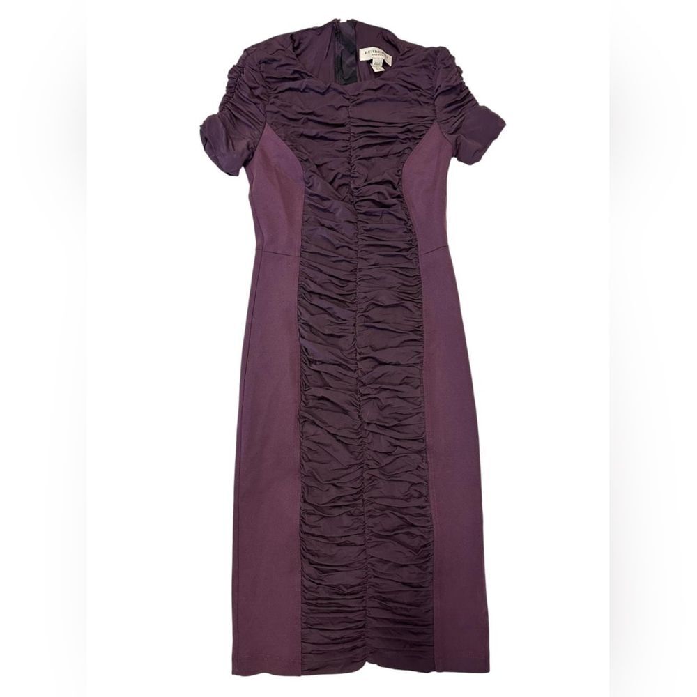 Burberry Plum Ruched Midi Dress, Glorious! (Can443)